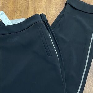 Nwt Chicos Black Dress Pants with Caviar (chain) Trim Accents 1.5 / 10 Relaxed